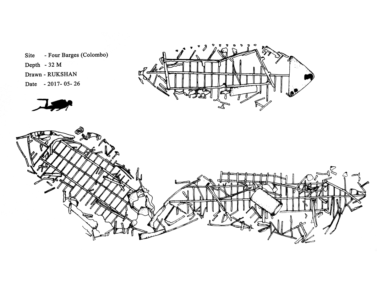 Site plan of the Four Barge site